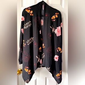 Women’s Cool Melon Floral Open Front Cardigan, XL